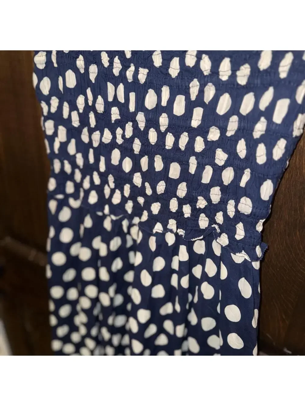 JCrew smacked white and blue polka dot maxi dress in size M #polkadot #maxi